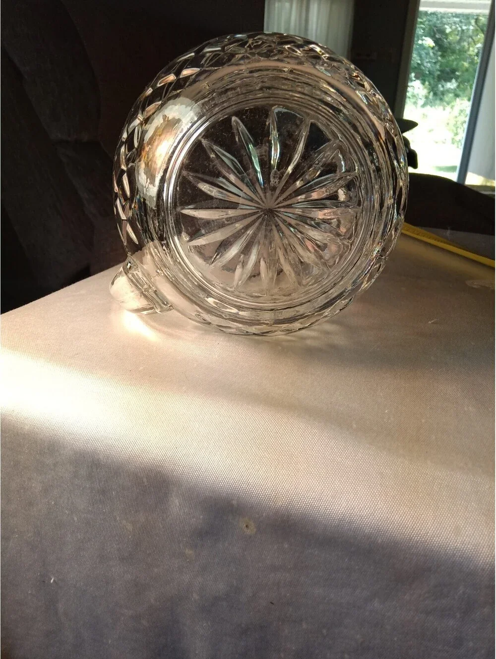 Teleflora 24% Lead Crystal Glass Diamond Band Vertical Cuts 4 5/8